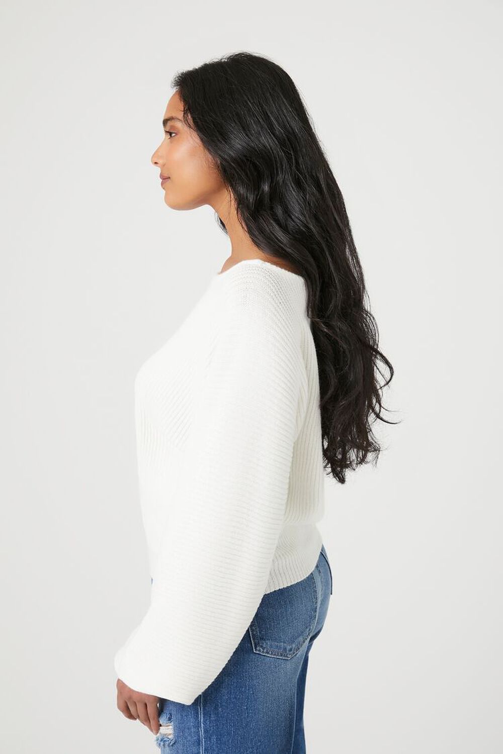 Ribbed Boat Neck Sweater